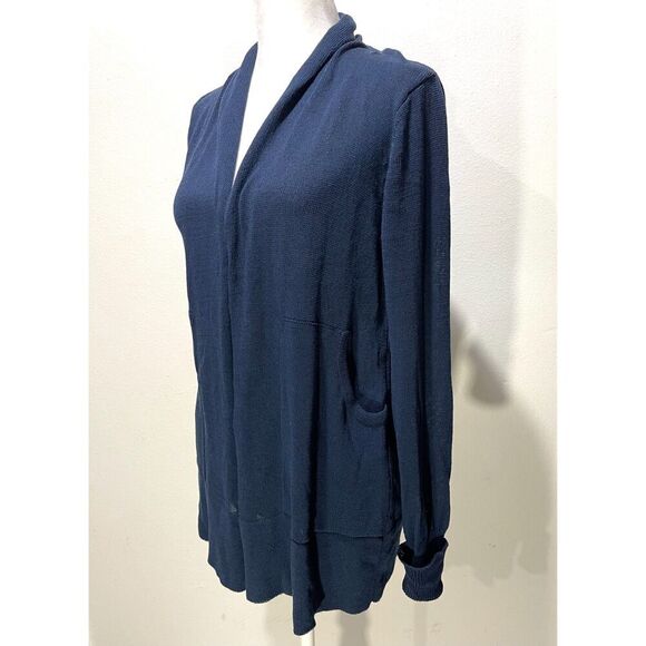 Gretchen scott sweater cardigan open front blue light weigh knitted women's XS - Picture 2 of 6